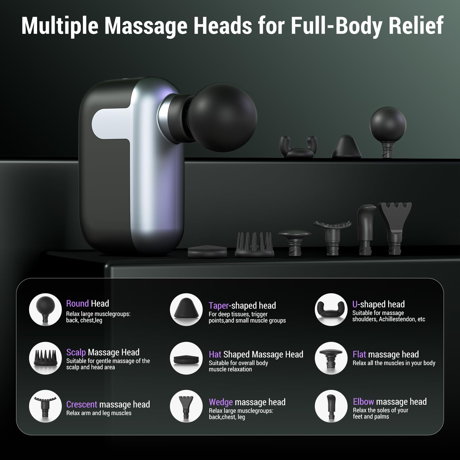 Amazon.com: CYBPOK Mini Massage Gun with 10 Massage Heads